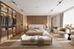 do modern 3d interior design and rendering for bedroom, dressing room, workplace