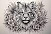 draw animal al botanical original tattoo design