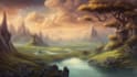 draw fantasy background and landscape
