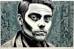 draw a custom portrait in linocut style