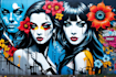 create unique street art graffiti collage