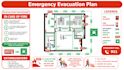design fire emergency evacuation plan, egress plan, fire escape plan