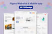 ui design for website, landing page mobile app UI UX, figma design