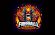 do unique fireball monster mascot logo with express delivery