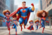 drawing a family superhero cartoon character for you