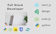 do website development as full stack web developer, front end, backend developer