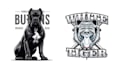 make creative dog, bulldog, pitbull logo and t shirt design