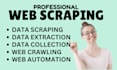 do expert web scraping webcrawler, premium data extraction, data mining entry
