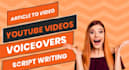 convert your article to video with voice over in 12 hours