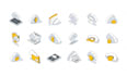 custom line, isometric icon design for websites and apps