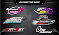 create cool automotive racing logo with 3d style