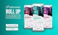 do roll up, pull up banner and signage, backdrop design