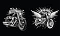 do hand drawn biker motorcycle vintage logo