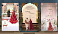 custom digital wedding invitation with couple illustration send via whatsapp