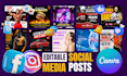 design editable social media posts,templates, ads,flyer using canva