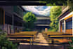 draw anime background, visual novel, game, concept art illustration