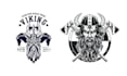 make vintage custom warrior viking head logo