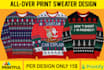 create all over sweatshirt and ugly christmas sweater design