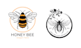 make hand drawn honey bee logo