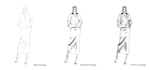 hand draw a black and white fashion illustration
