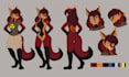 draw a custom furry character reference sheet character sheet in anime style