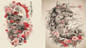 do a tattoo design in japanese style
