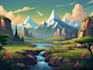 create 2d landscape and fantasy background