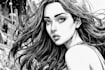 draw black and white line art