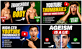 design high CTR youtube thumbnails for podcast, vlog, fitness
