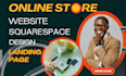design premium online square space online store website design landing page web