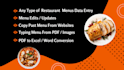 do restaurant menu data entry and editing