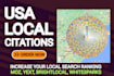 build 200 USA local citations with google indexed