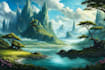 create fantasy landscape concept art
