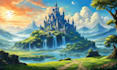draw fantasy background and landscape