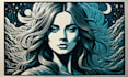 engraving linocut style digital drawing art