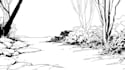 draw simple black and white illustration