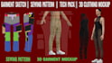 provide the clothing sewing pattern, 3d mockup, tech pack
