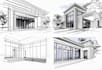 do architectural sketch rendering exterior interior concept