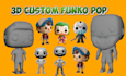 design 3d cute, 3d toy model, 3d lego, 3d funko pop, action figure in blender