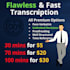 transcript podcasts, interviews, audio, videos manually