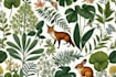 draw an animal and botanical illustration