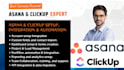 migrate, organize data, create reports, and build dashboards in clickup or asana