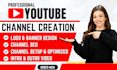 create and setup a youtube channel, logo, banner channel art