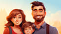 draw a vector art family portrait