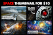 design amazing space and alien thumbnail