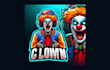 do unique clown esports mascot logo with an original concept