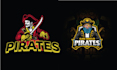 design captain pirates mascot logo and illustration