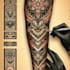create sleeve tattoo design in geometric style