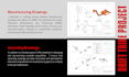 draft technical drawings, engineering drawings for  manufacturing and assembly
