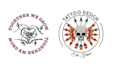 design hand drawn skull tattoo logo